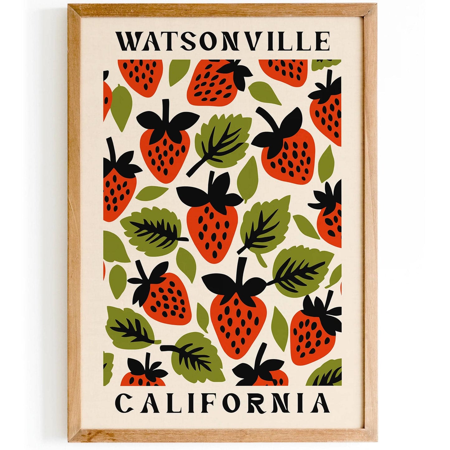 Retro Watsonville Strawberry Kitchen Wall Art - HypeSheriff