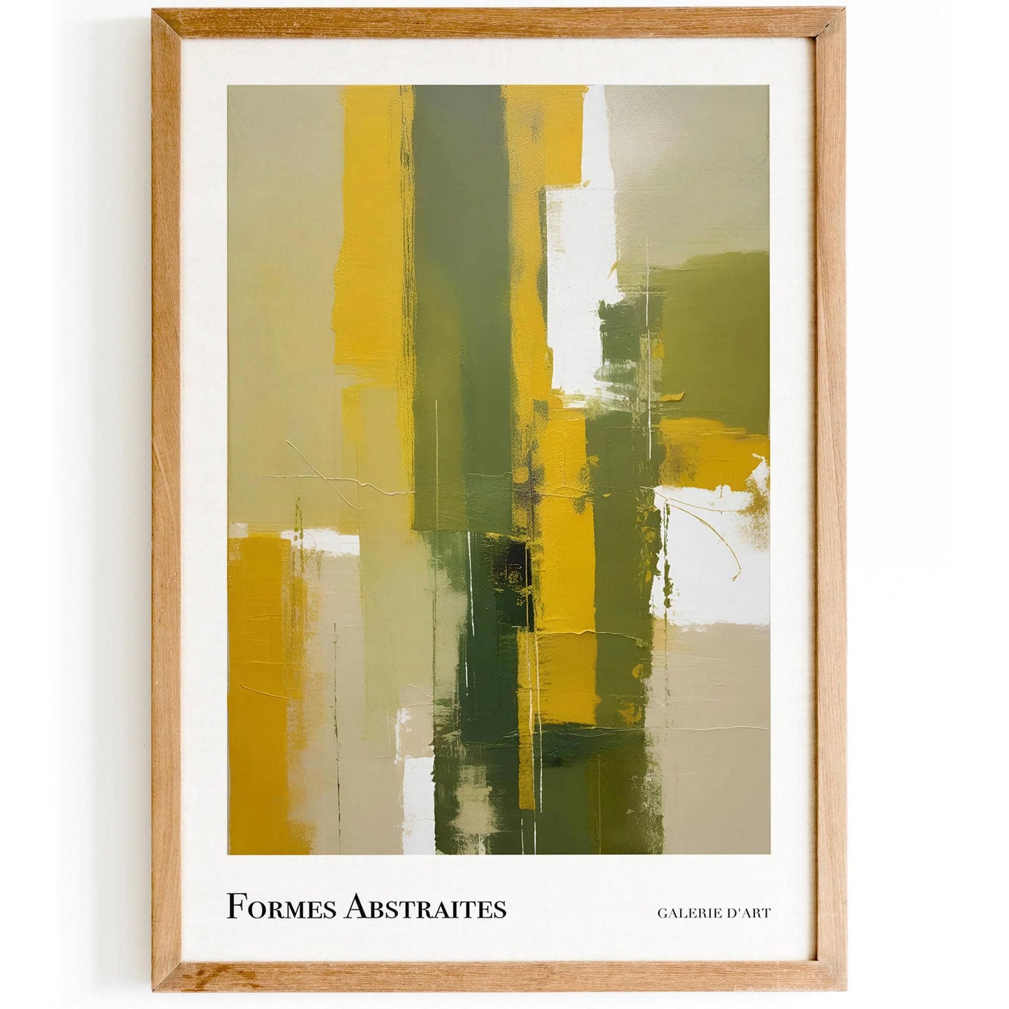 Formes Abstraites: Lime Green Abstract Painting Print - HypeSheriff