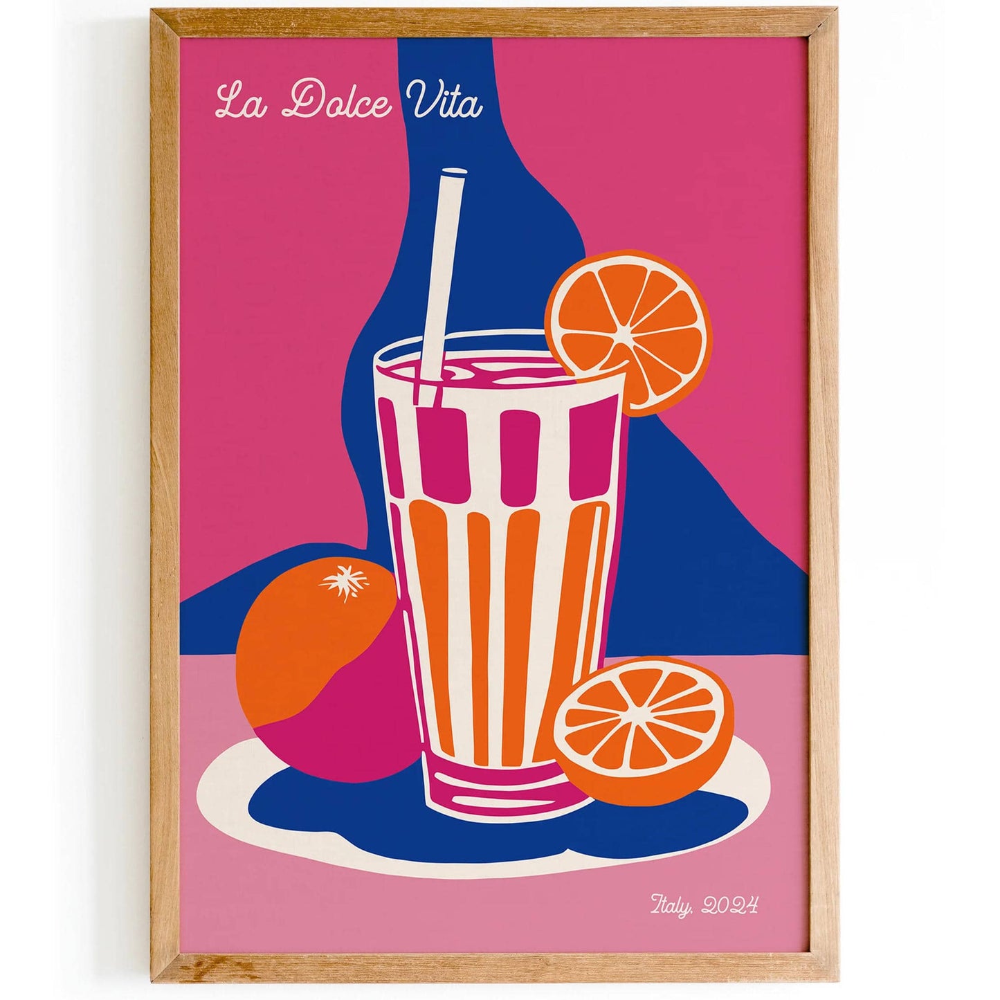 Blue Pink Retro La Dolce Vita Poster - HypeSheriff