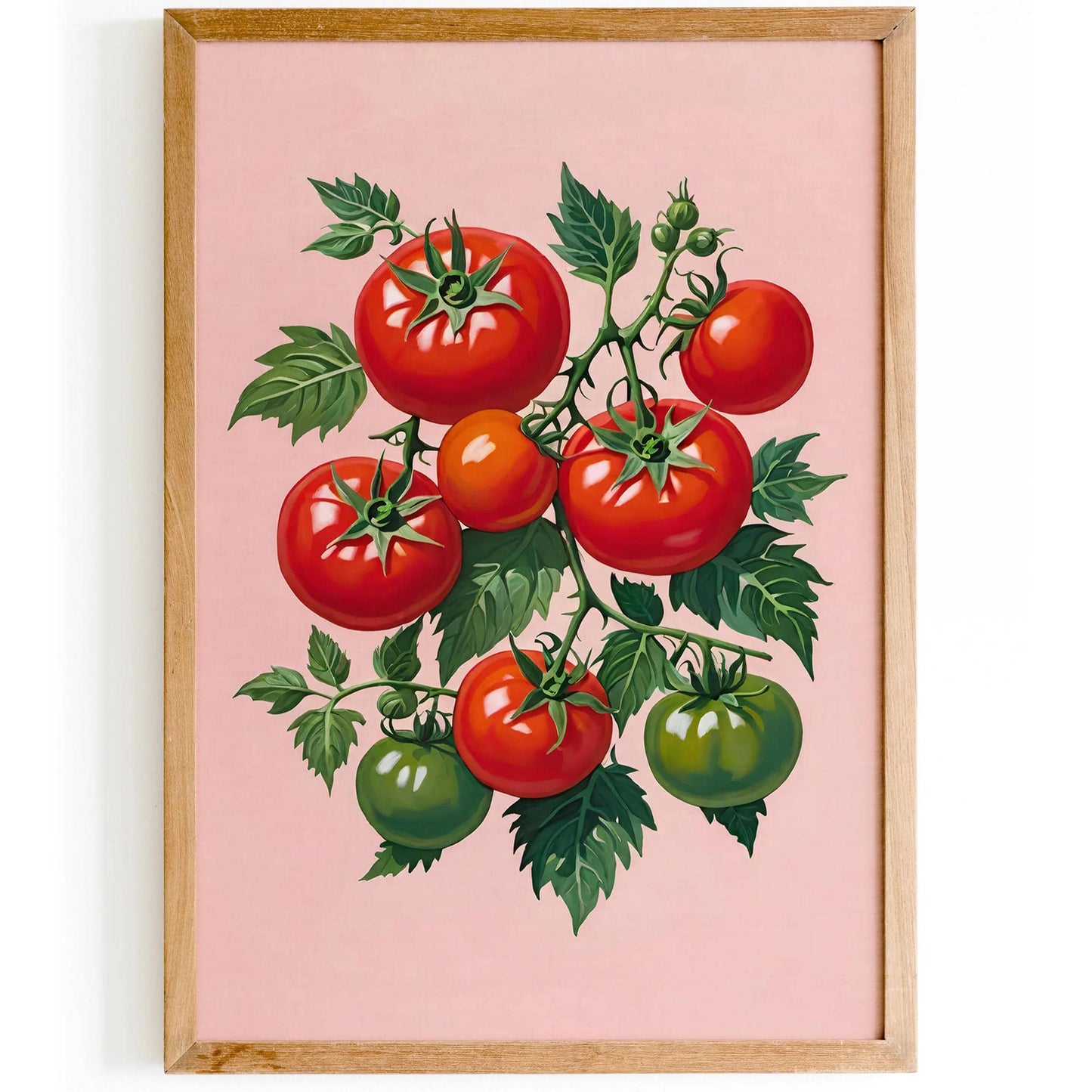 Red Tomatoes Pink Art Print - HypeSheriff
