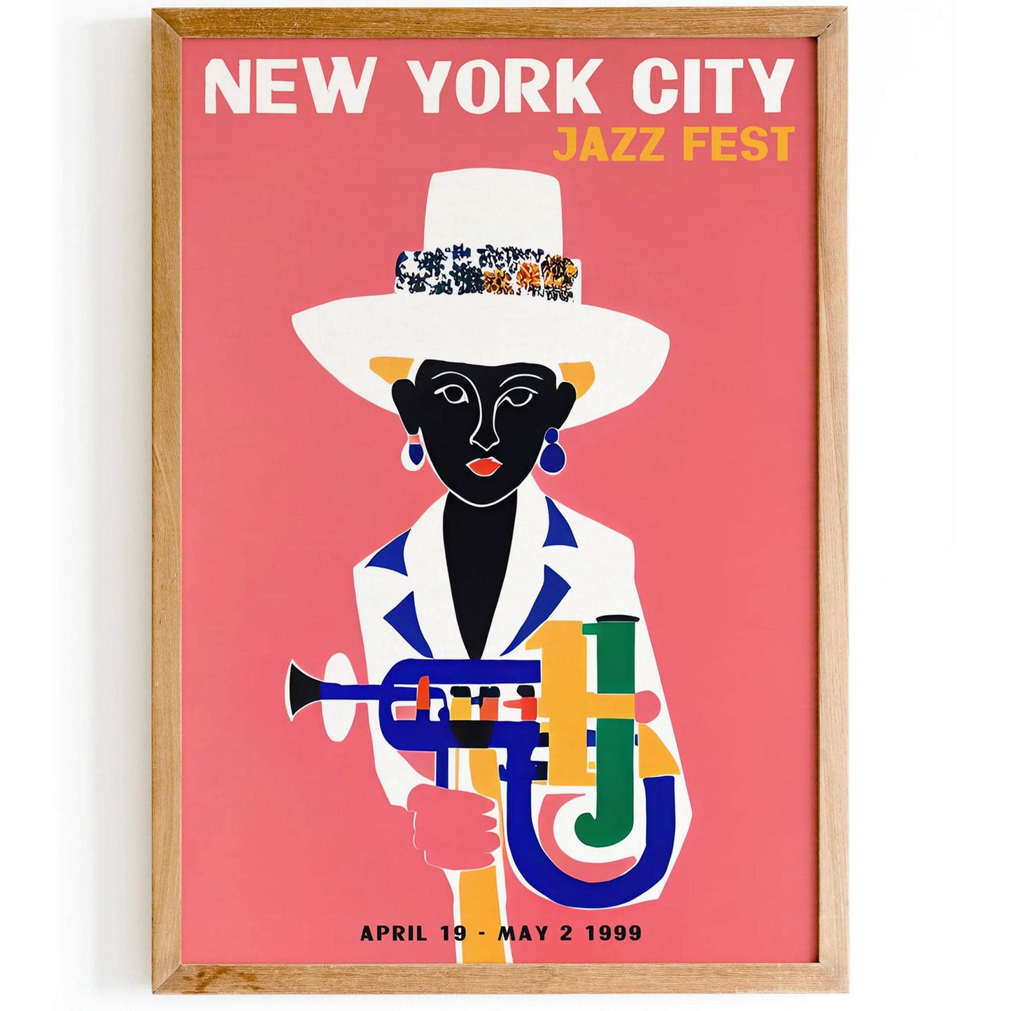 Pink New York City Jazz Fest Wall Art - HypeSheriff