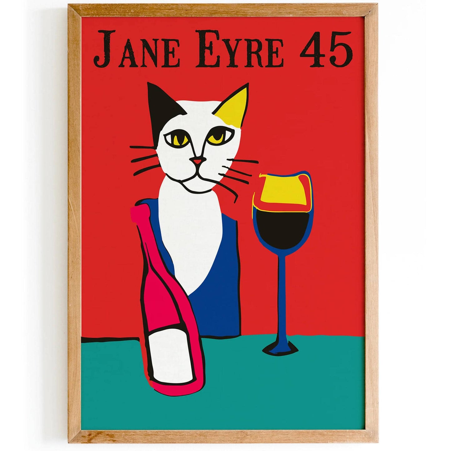 Jane Eyre 45 Vintage Wine Cat Poster - HypeSheriff