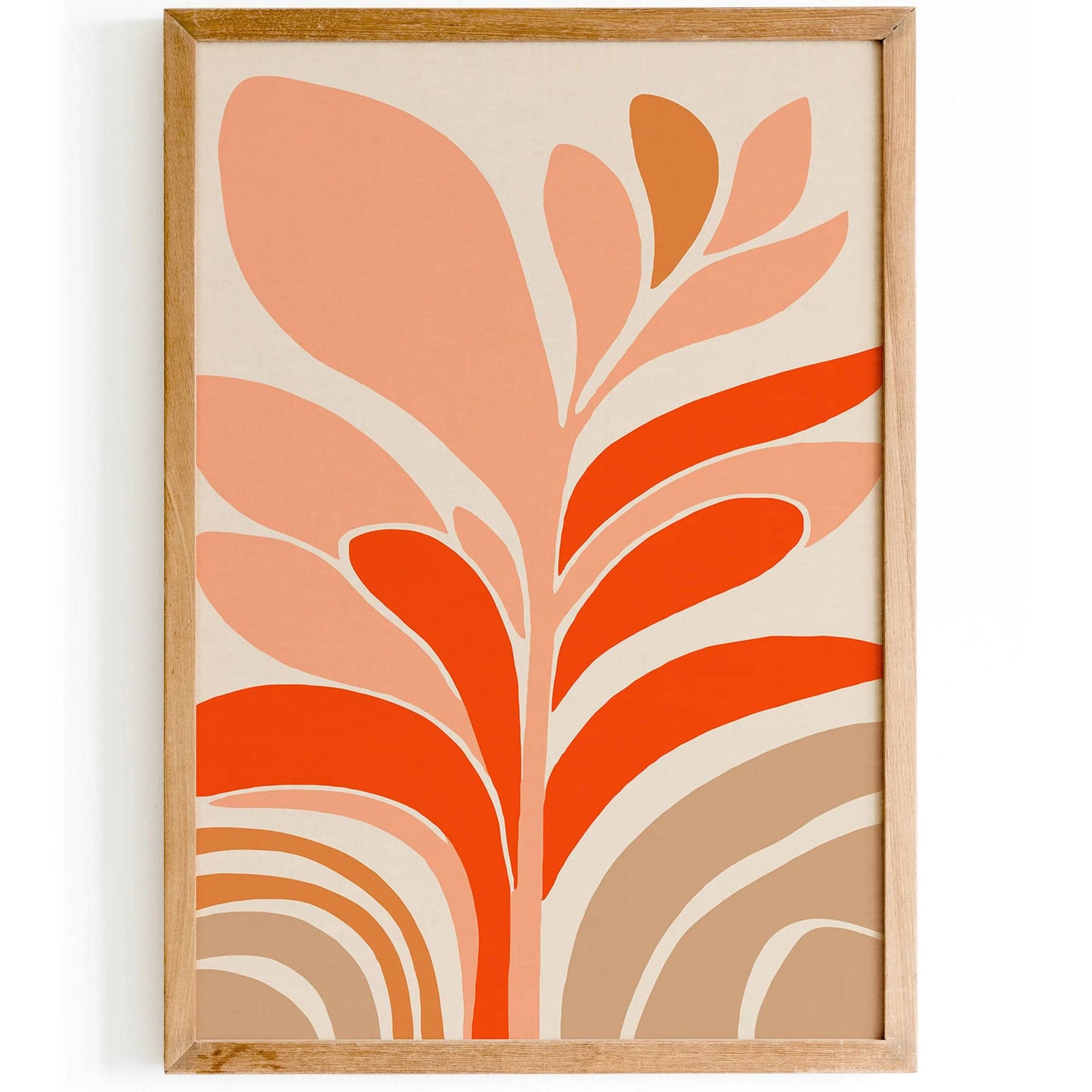 Warm Tones Abstract Botanical Art Print - HypeSheriff