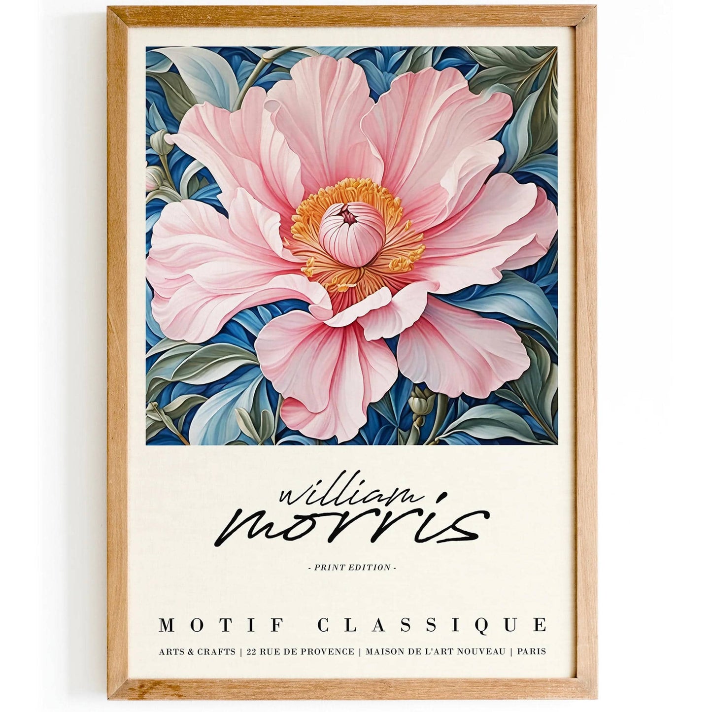 Pink Blue W. Morris Flower Wall Art 2024 - HypeSheriff