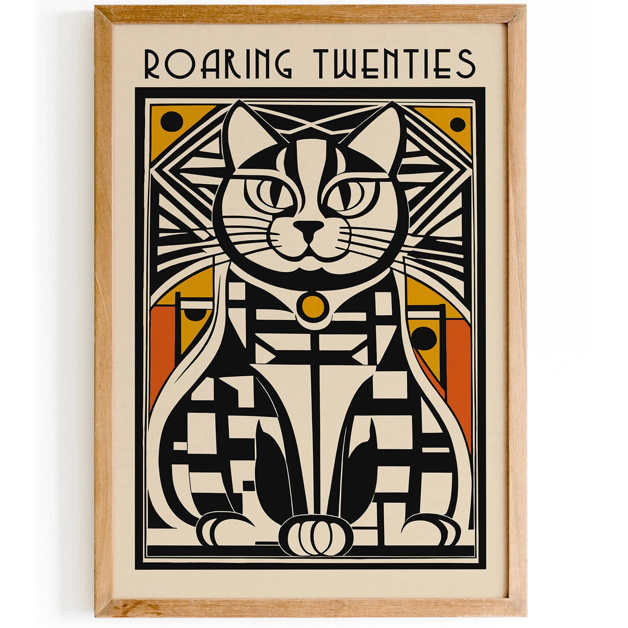 Roaring Twenties Geometric Cat Poster – HypeSheriff