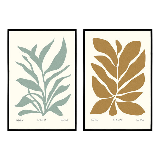 Set of 2 Minimalist Leaf Poster - HypeSheriff