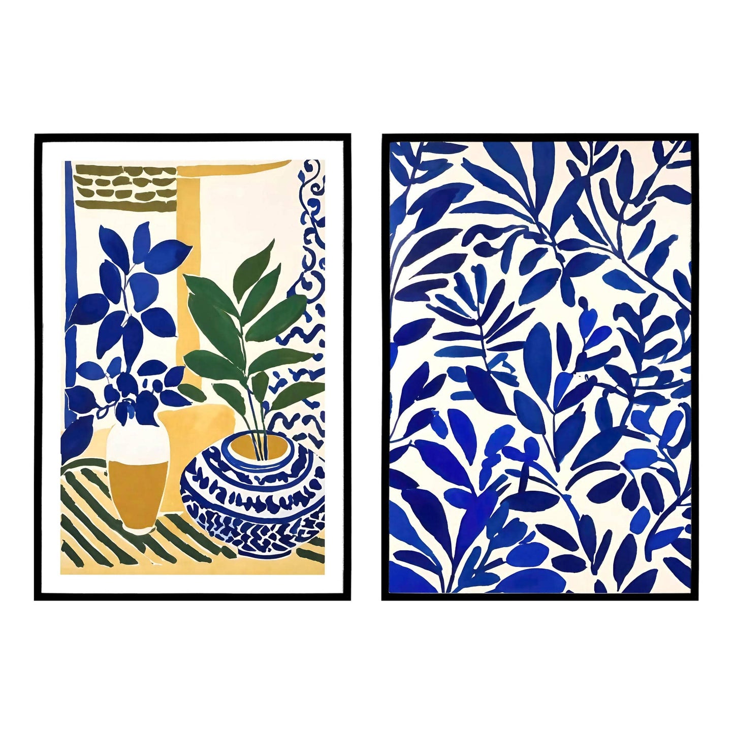Set of 2 Cobalt Blue Nature Poster - HypeSheriff