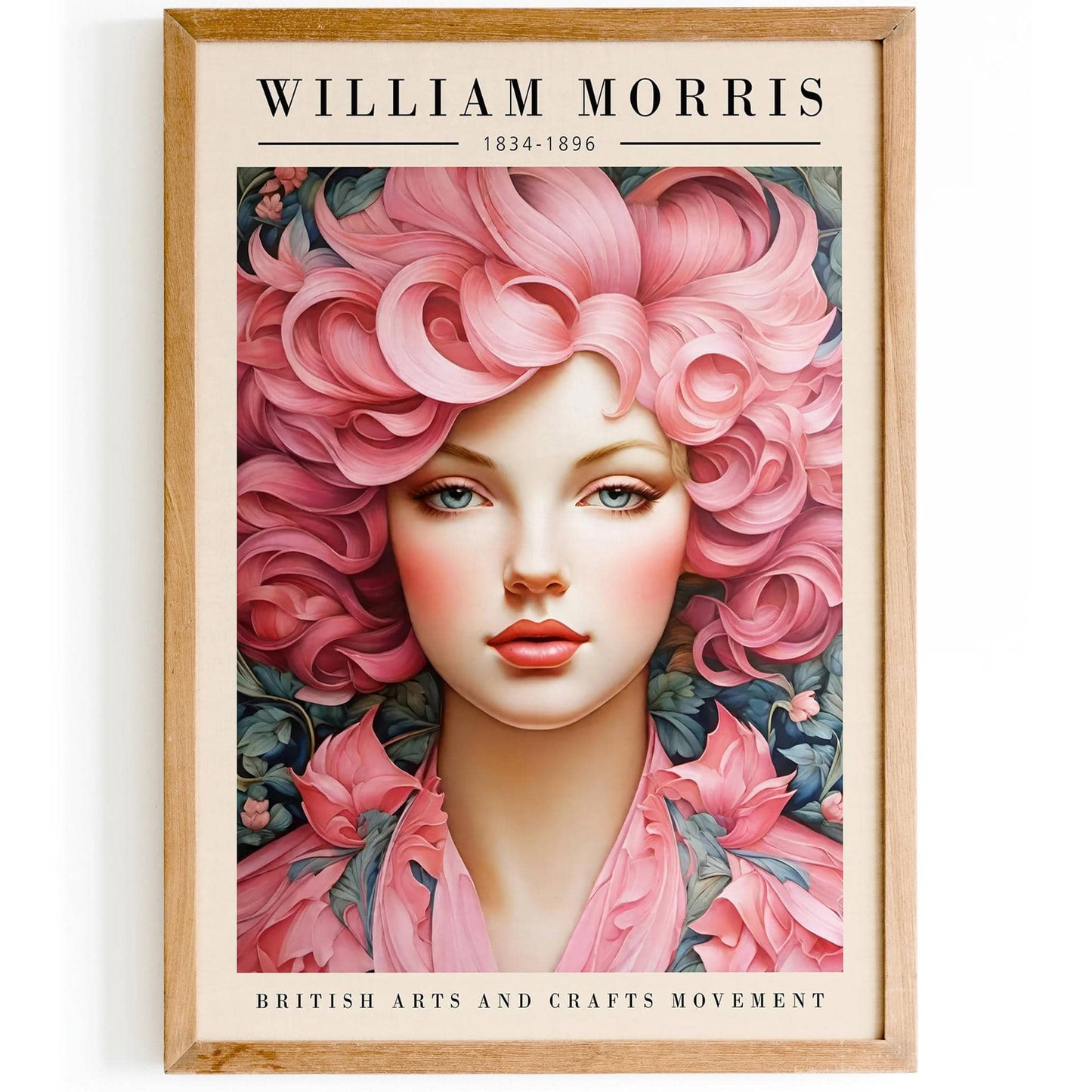 Artistic William Morris Pink Elegance Poster - HypeSheriff