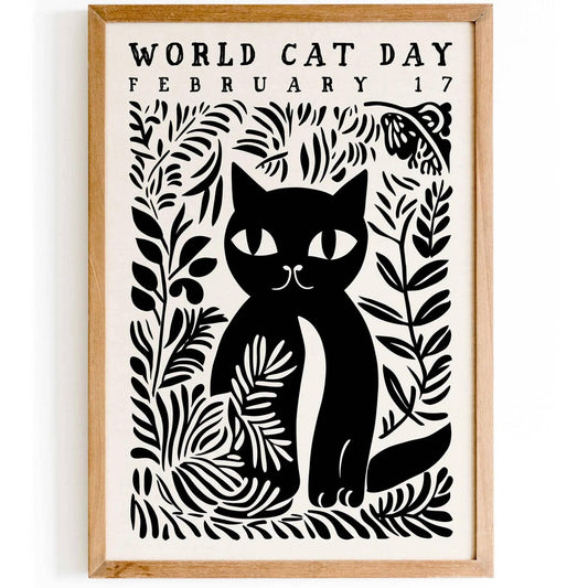 World Cat Day Art Poster