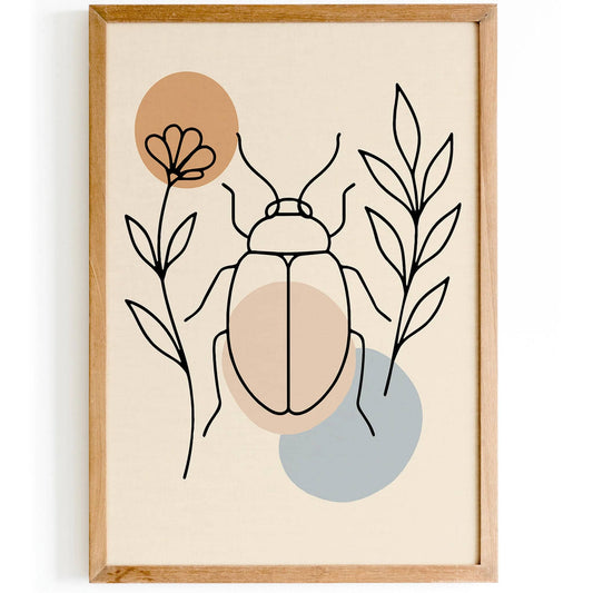 Line Art Bug Poster - Modern Nature Art Print