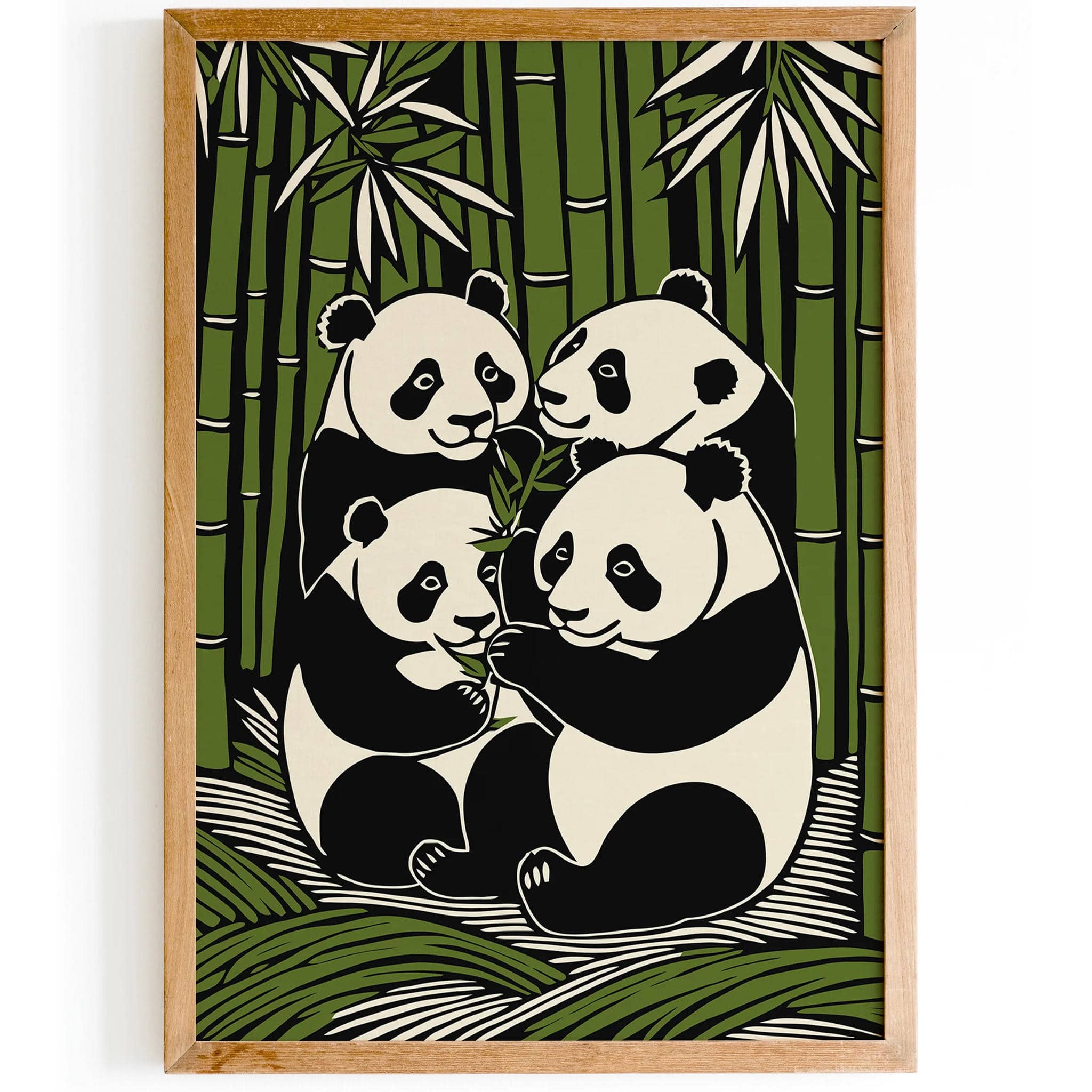 Panda Bears in Bamboo Forest Art Print – HypeSheriff