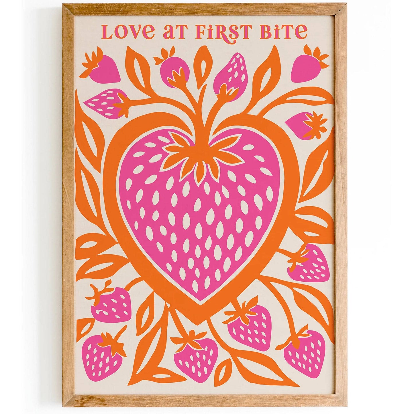 Love at First Bite Strawberry Pop Art Print - HypeSheriff