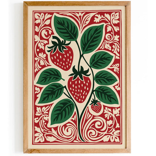 Strawberry Fruit Poster - Kitchen Wall Decor