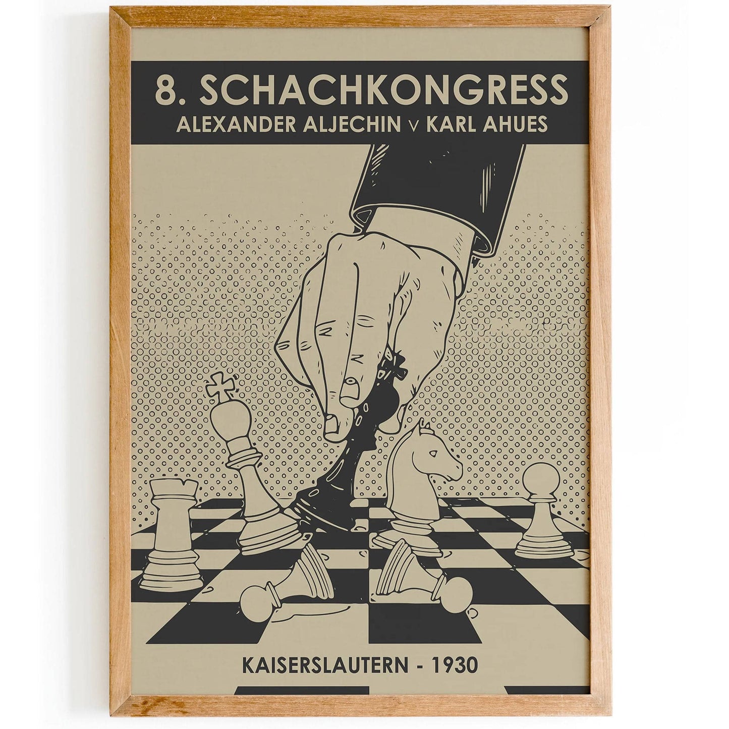 Vintage Chess Monochrome Poster - HypeSheriff