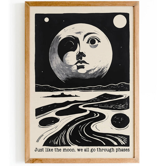 Vintage Moon Landscape Wall Art