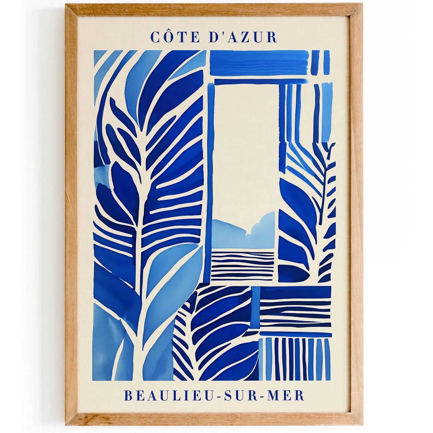 Cote d'Azur French Riviera Blue Wall Art - HypeSheriff