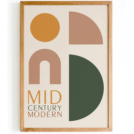 Mid Century Modern Geometric Art Print 2025