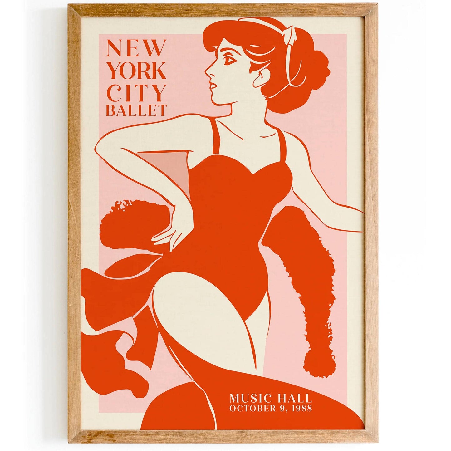 Ballet School NYC Red Poster - HypeSheriff