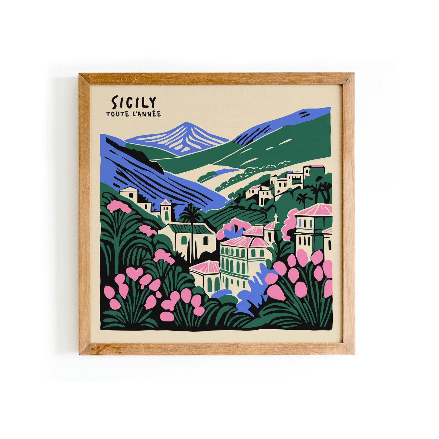 Sicily Landscape Square Art Print
