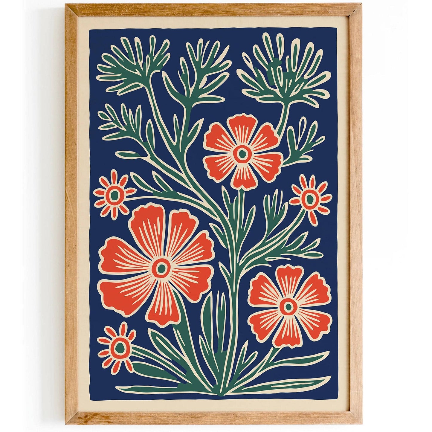 Retro Botanical Cutout Print – Vintage-Inspired Wall Ar