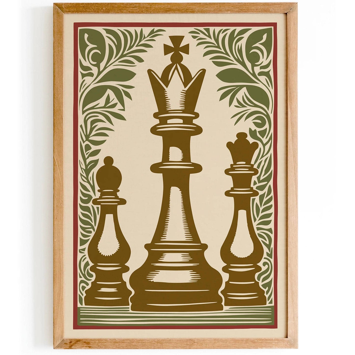 Chess Pieces Classic Art Print - Antique Game Room Decor