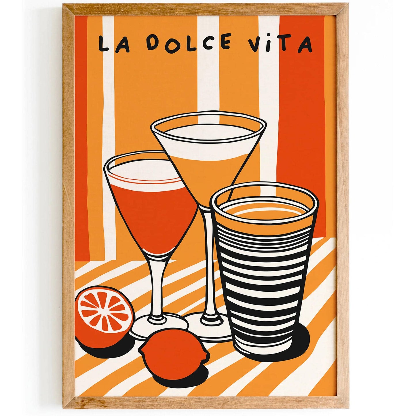 La Dolce Vita, Italian Cafe Orange Wall Art - HypeSheriff