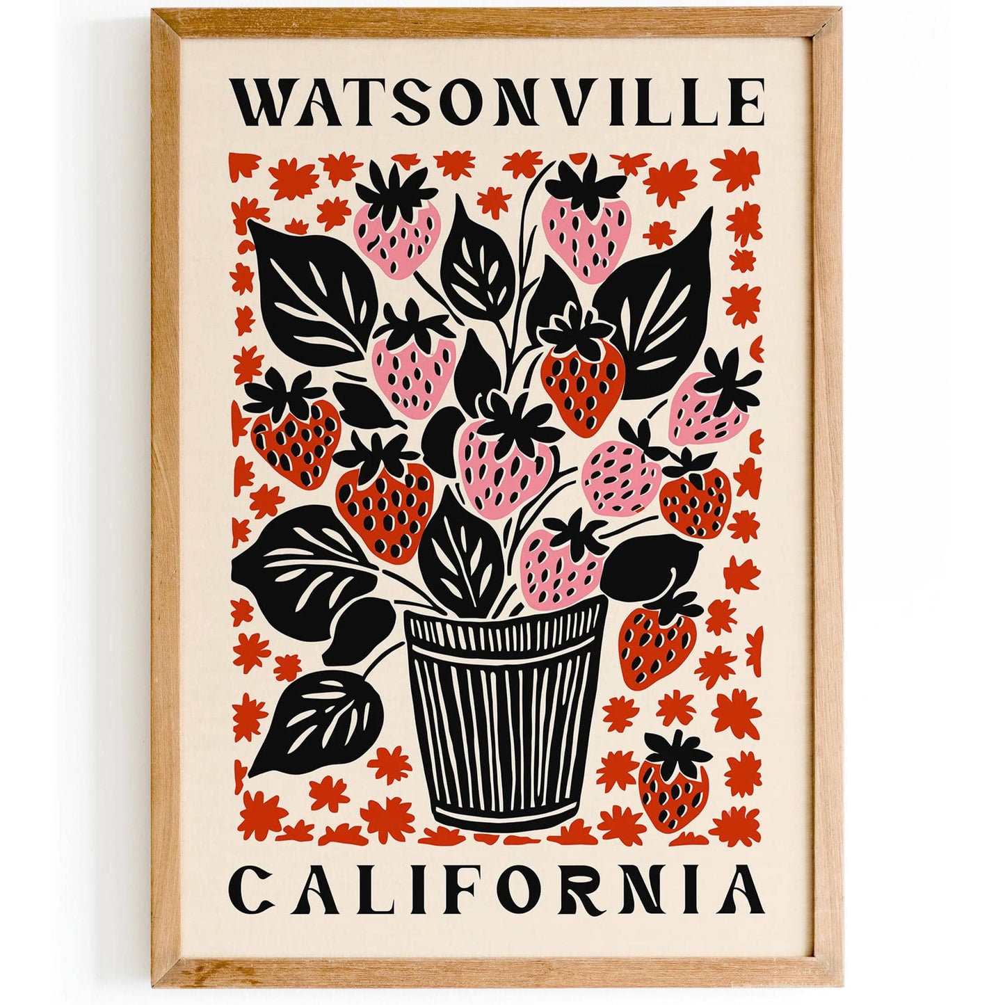 Watsonville Retro Strawberries Poster - HypeSheriff