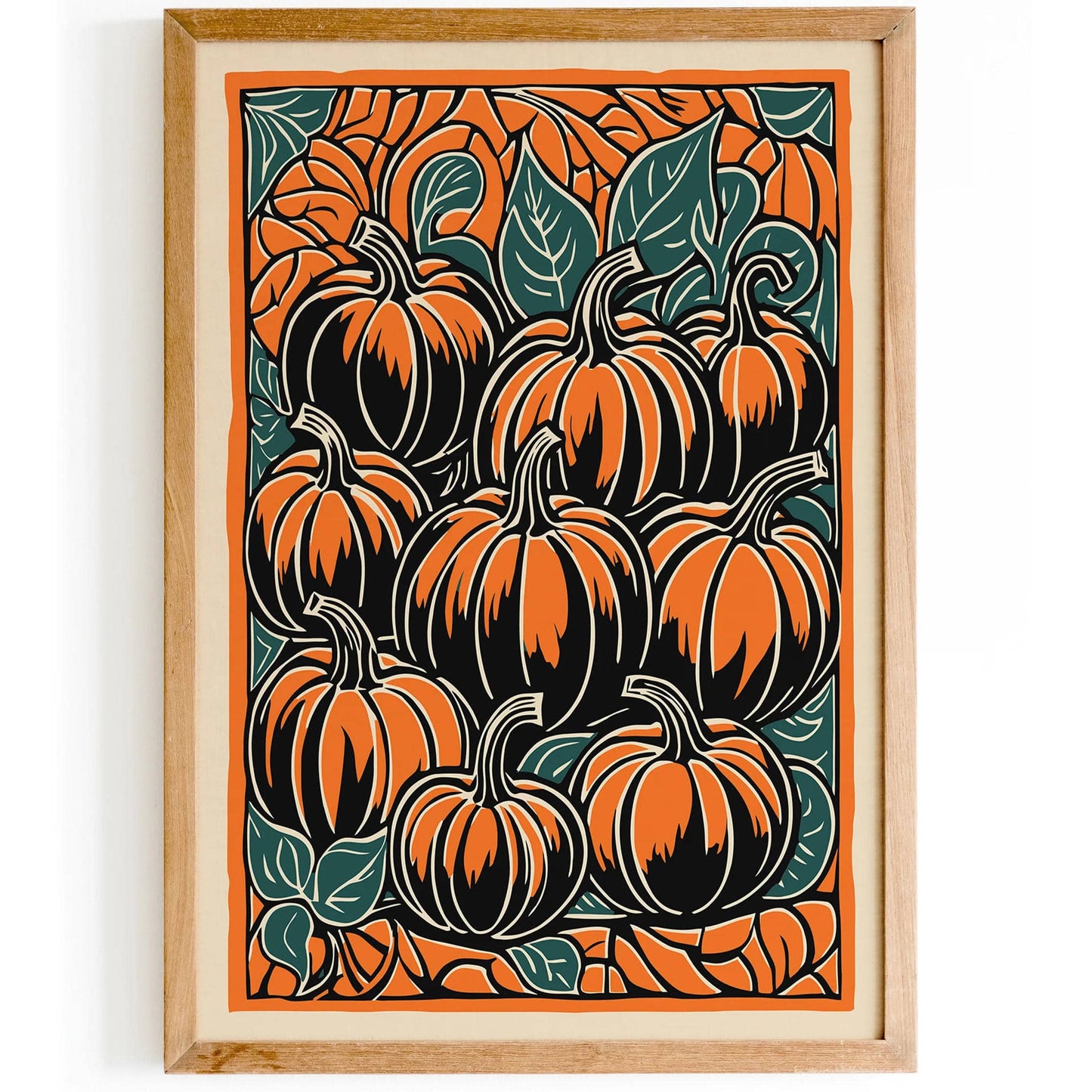 Orange Pumpkins Kitchen Wall Art - HypeSheriff
