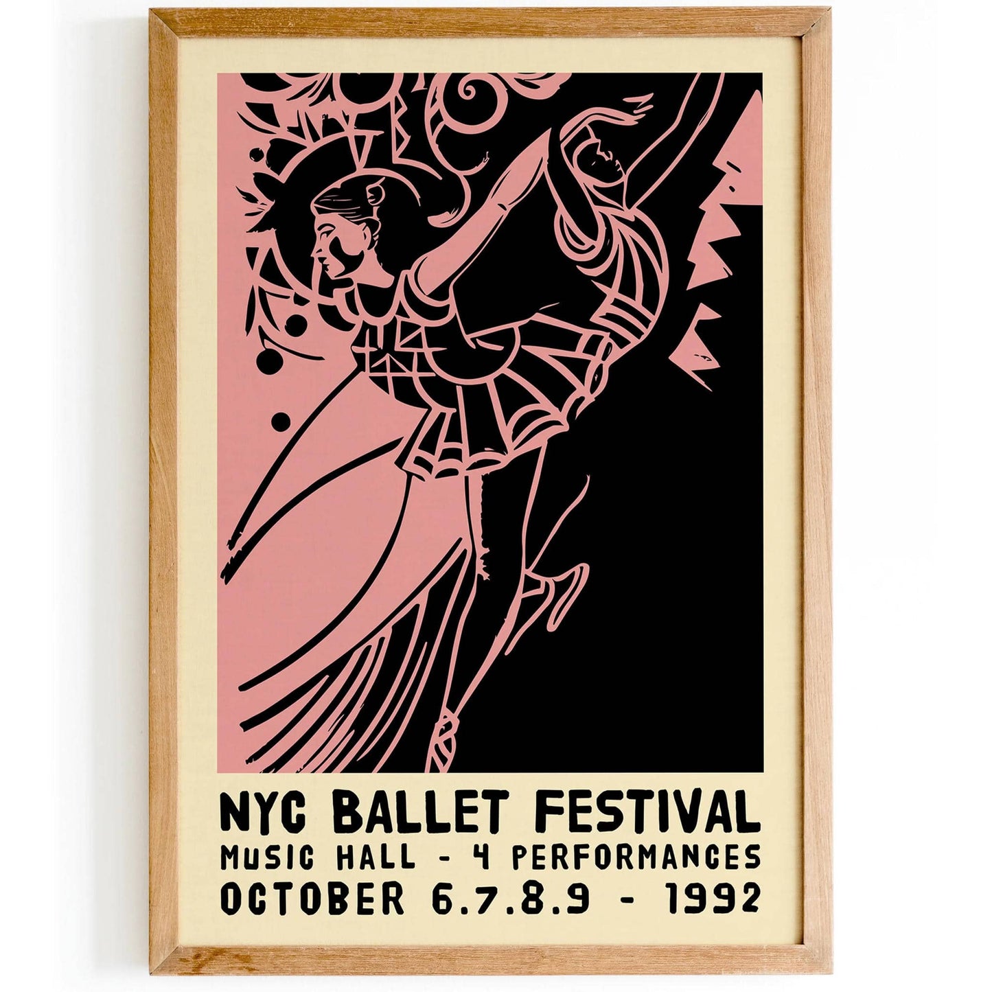 Vintage Ballet NYC Poster - 1992 Pink - HypeSheriff