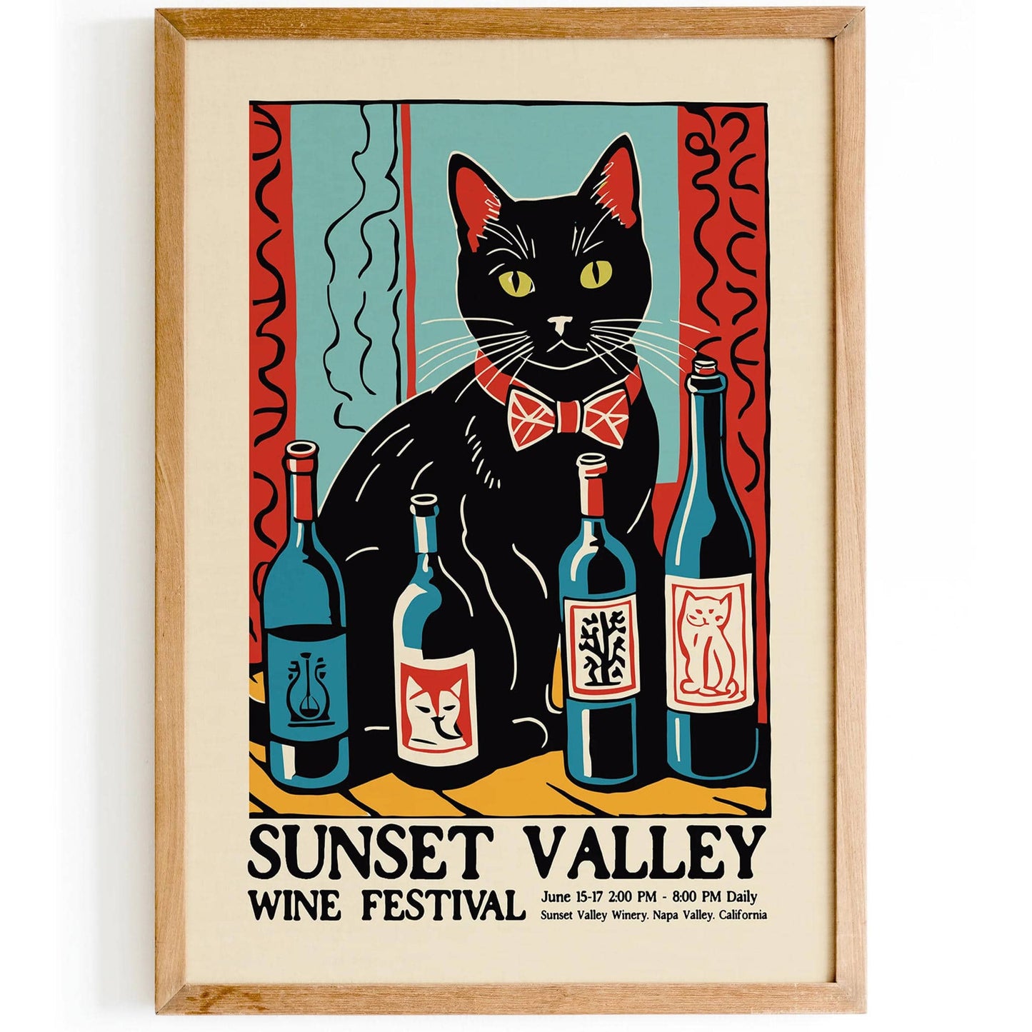 Sunset Valley Wine Festival Retro Poster - HypeSheriff