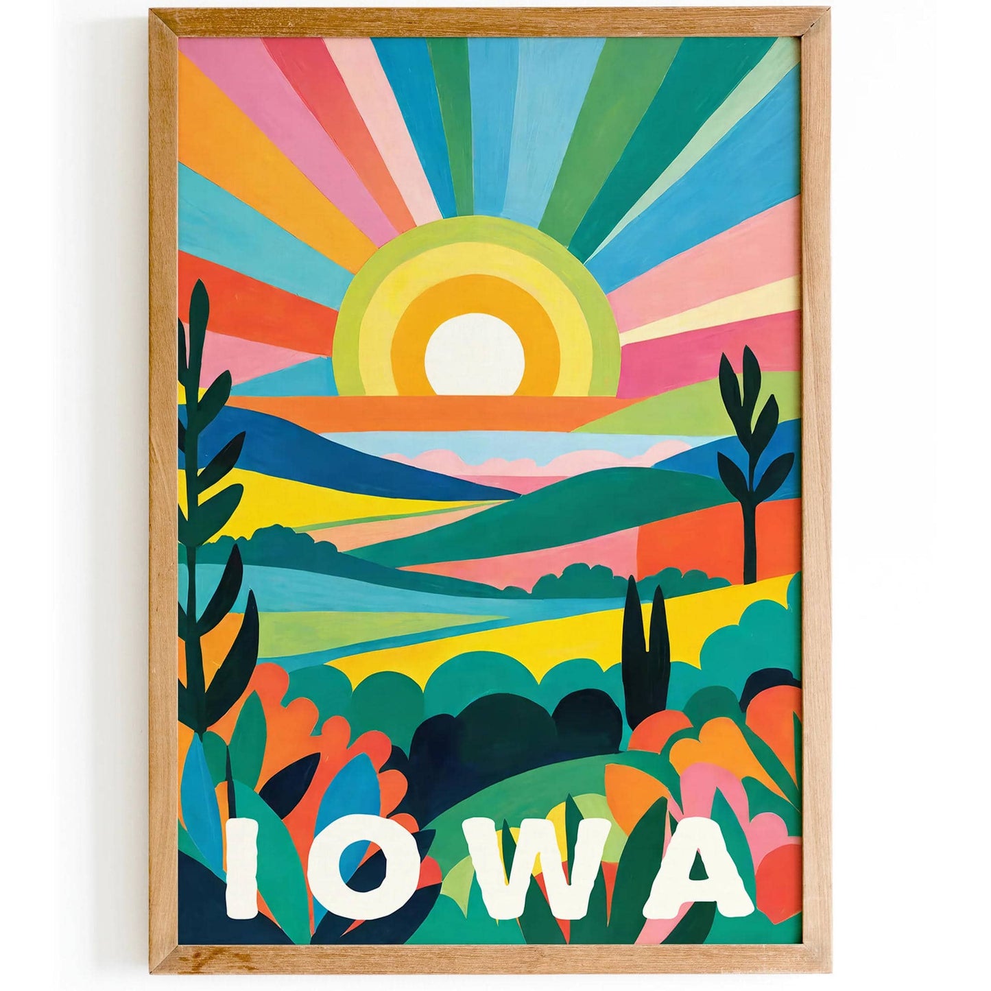 Iowa Art Print - Iconic Travel Wall Decor - HypeSheriff