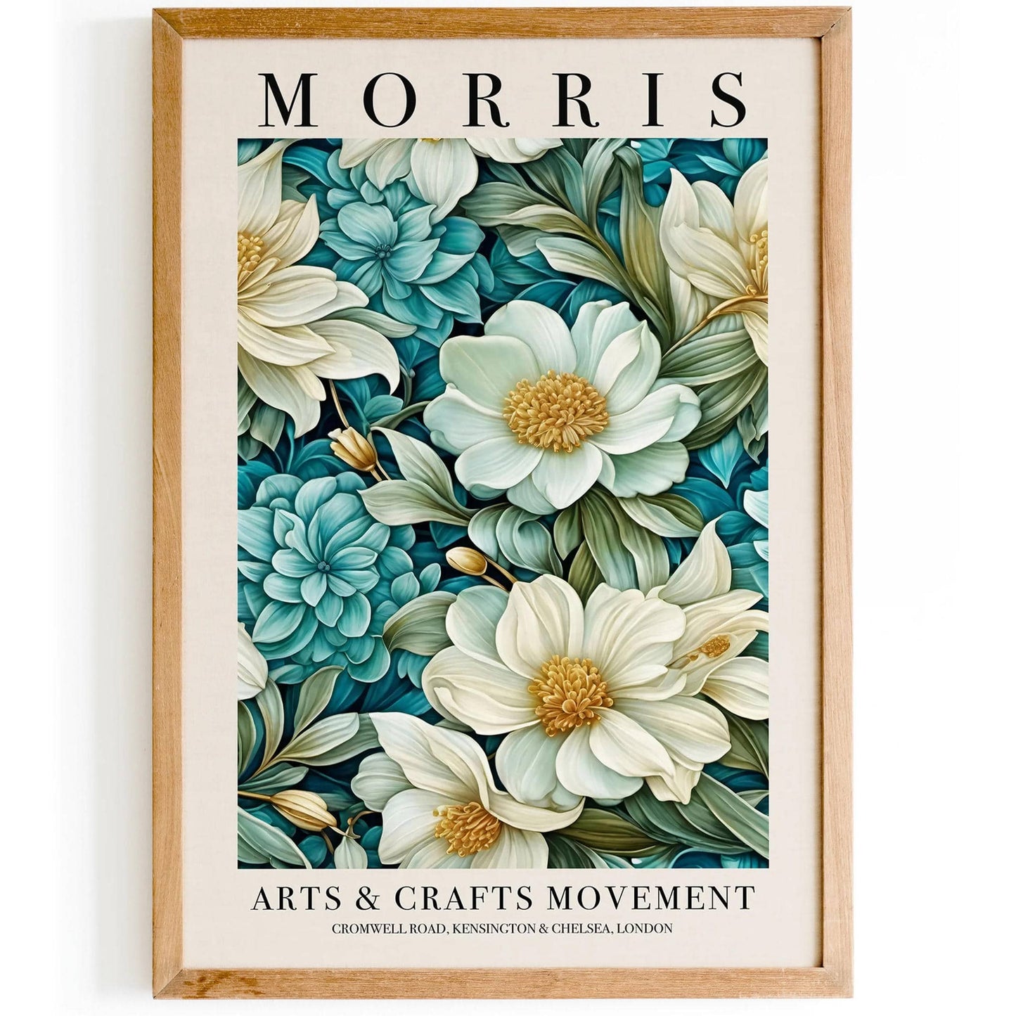Eclectic Mint Floral William Morris Poster - HypeSheriff
