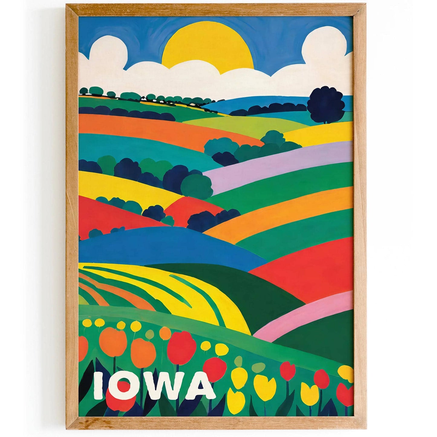 Retro Iowa Art Print - Classic Travel Wall Art - HypeSheriff
