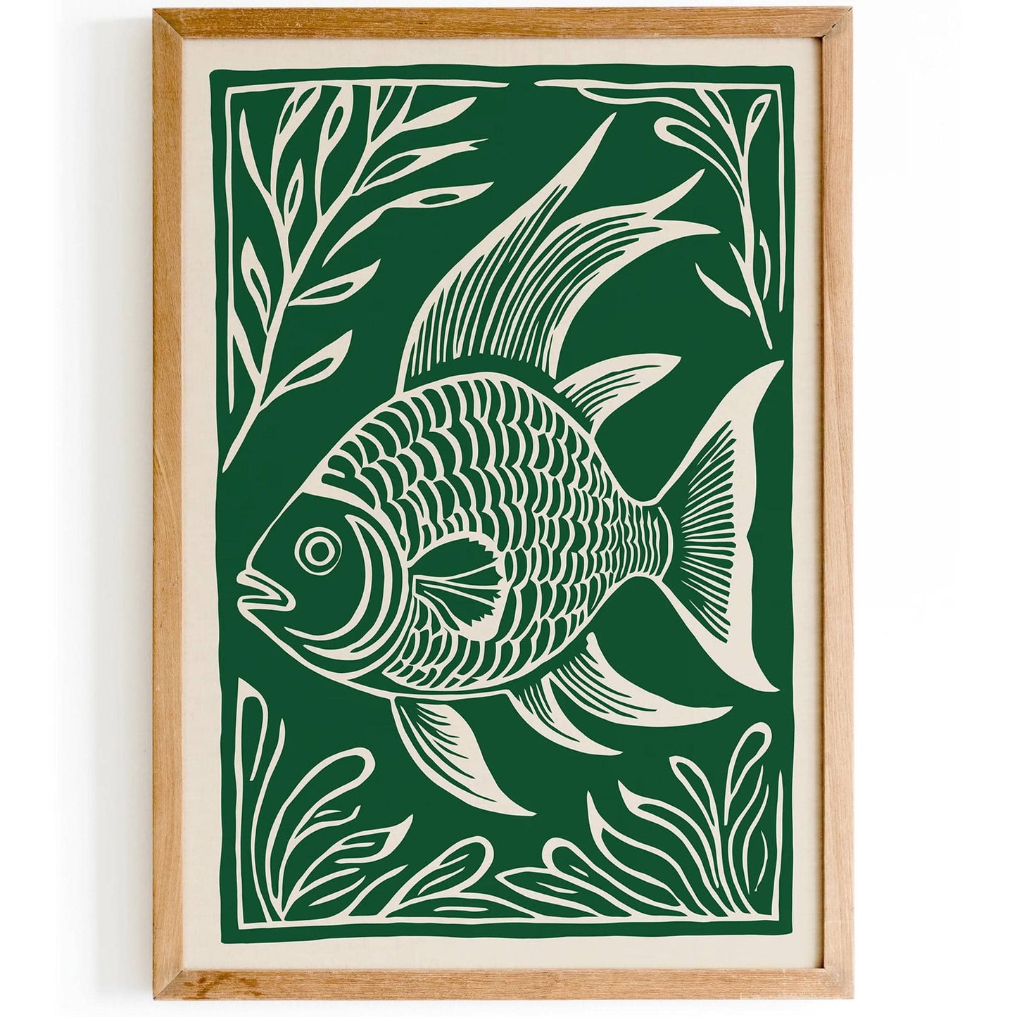 Retro Linocut Fish Poster - Vintage Wall Art - HypeSheriff