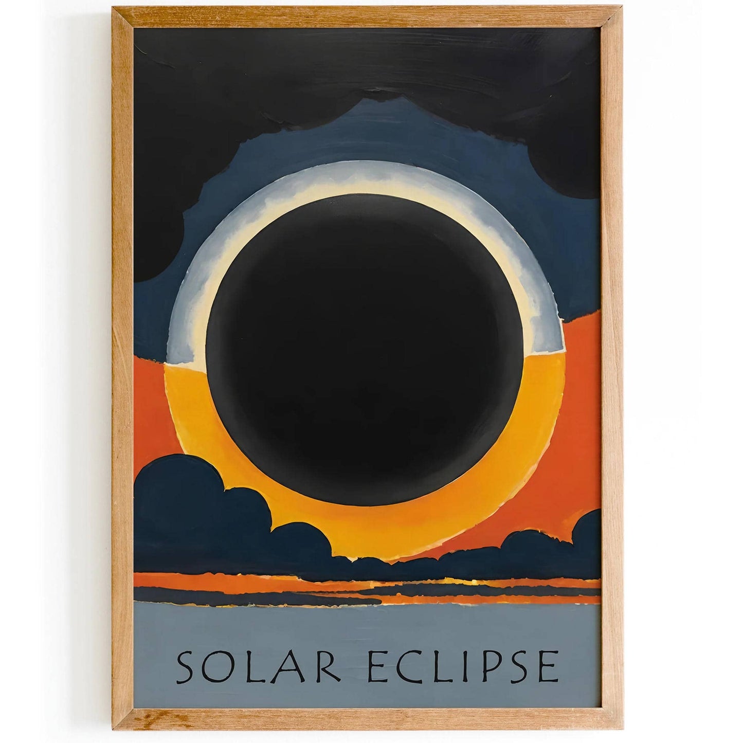 2024 Total Solar Eclipse Wall Art - Man Cave Wall Decor - HypeSheriff