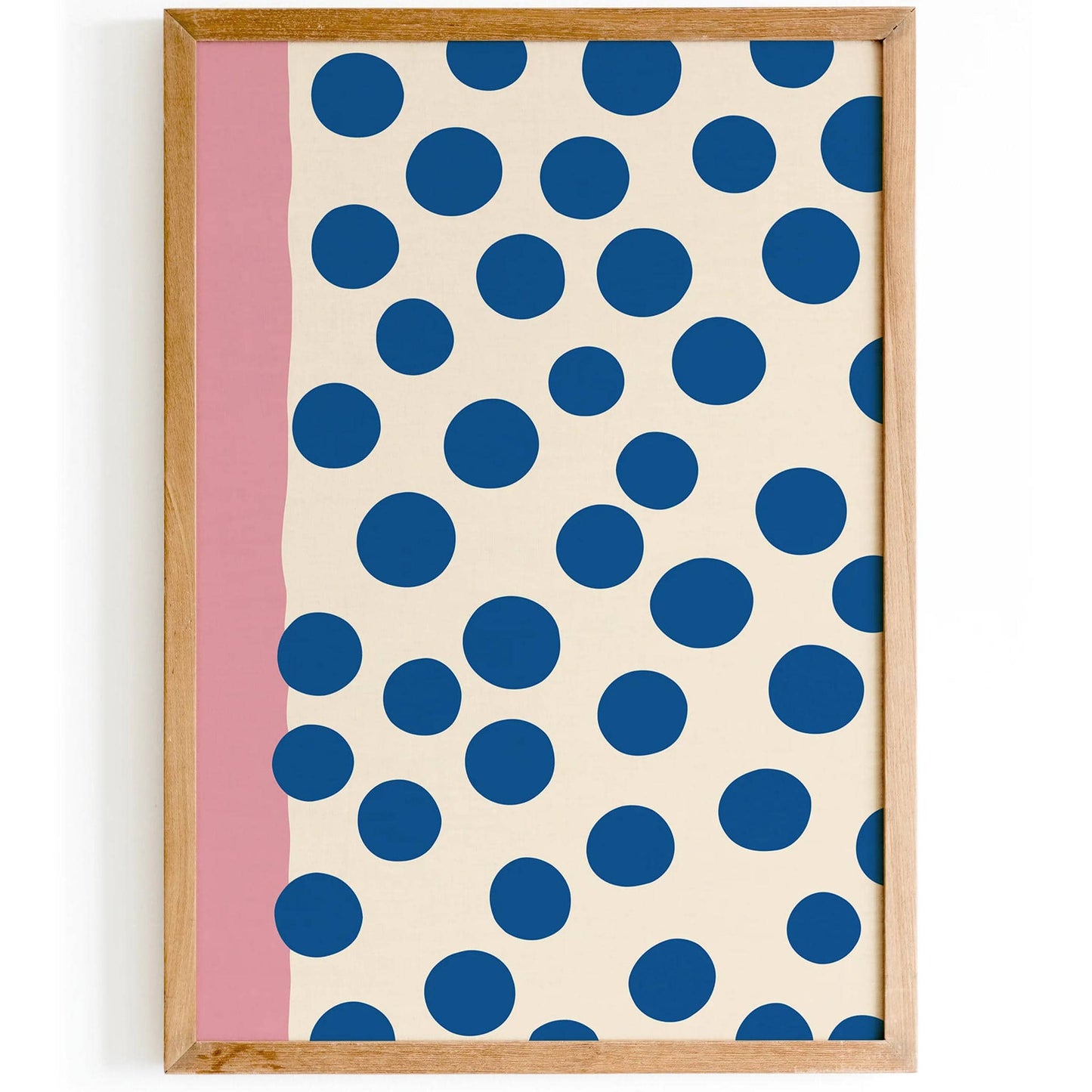 Mid-Century Geometric Art Blue Dots Poster - HypeSheriff