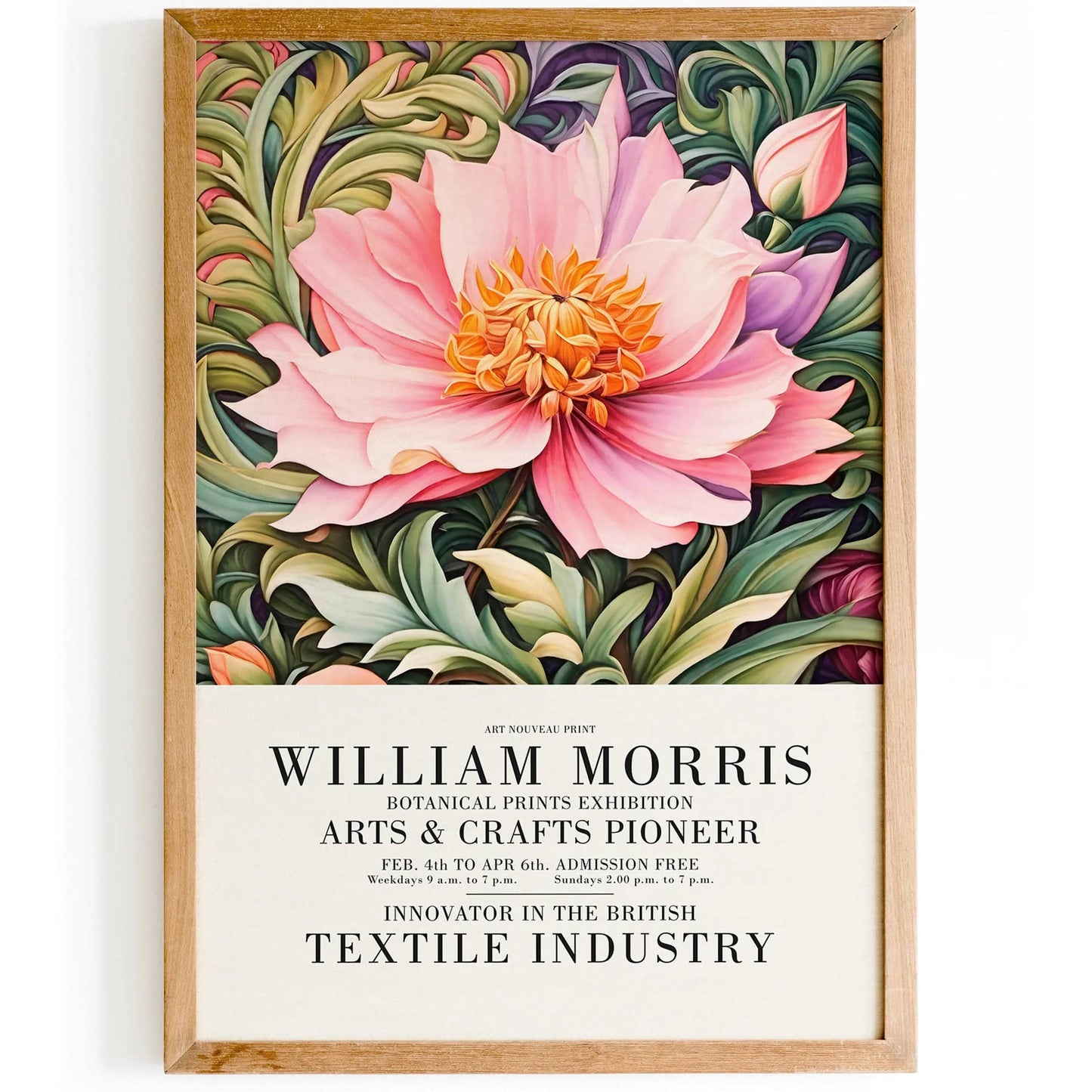 William Morris Floral Living Room Wall Art - HypeSheriff