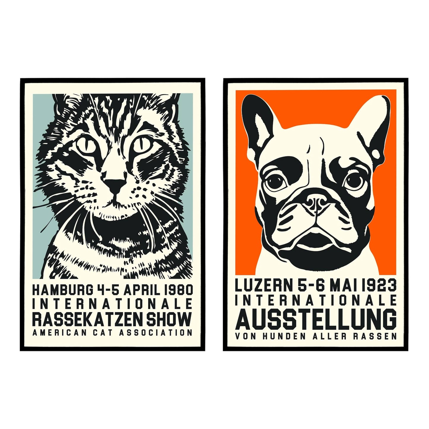 Set of 2 Dog Show Cat Show Poster - HypeSheriff