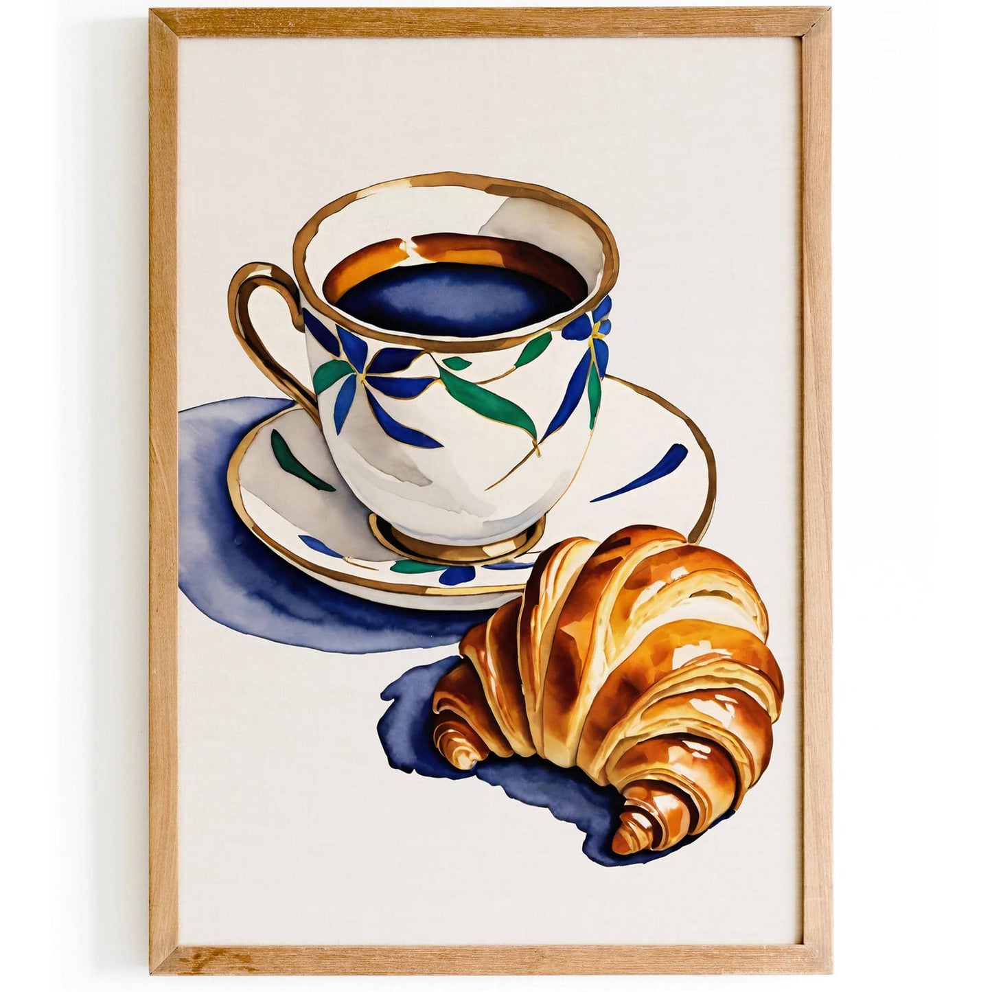 Morning Coffee and Croissant Art Print