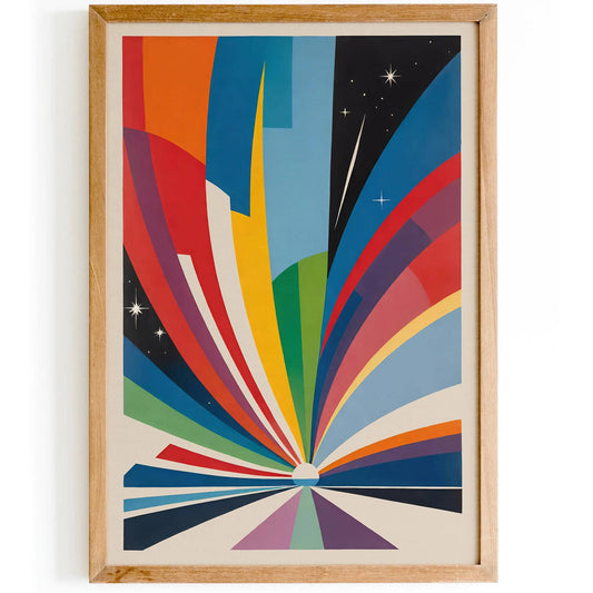 Colorful Retro Space Art Print