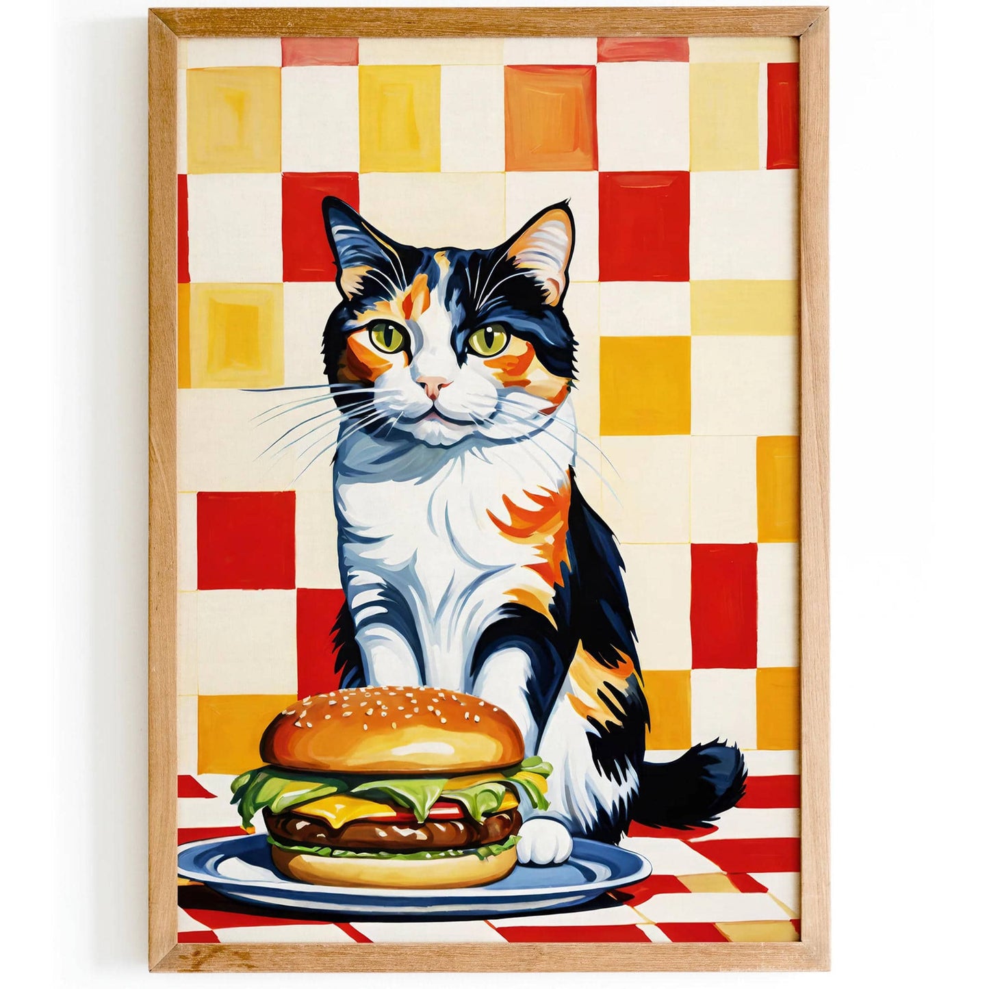 Calico Cat & Burger Delight Poster