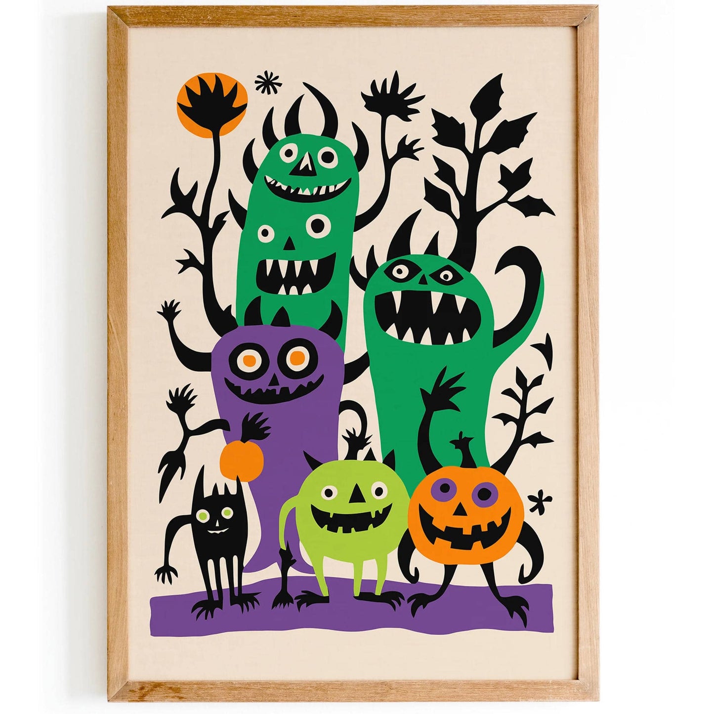 Colorful Monsters Art Print Kids Room Decor - HypeSheriff