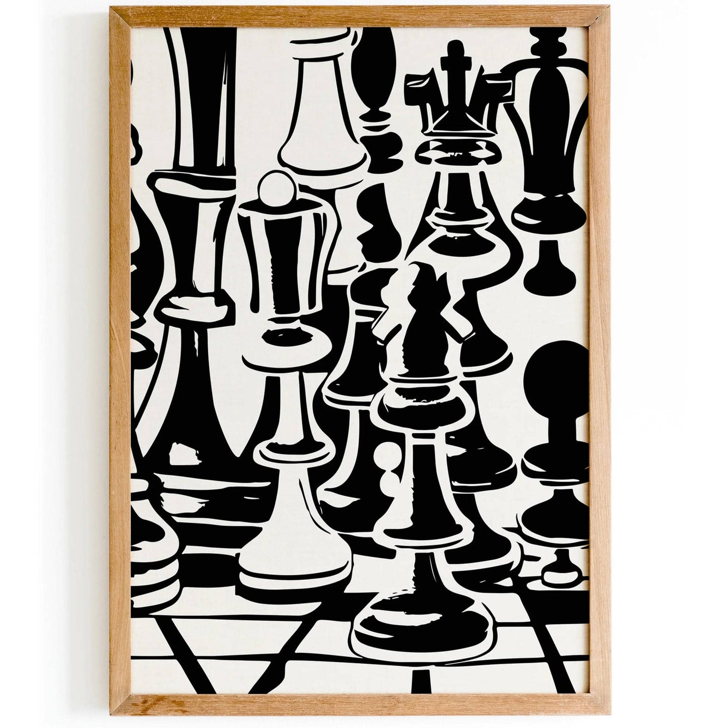 Retro Chess Drawing Poster Print - HypeSheriff