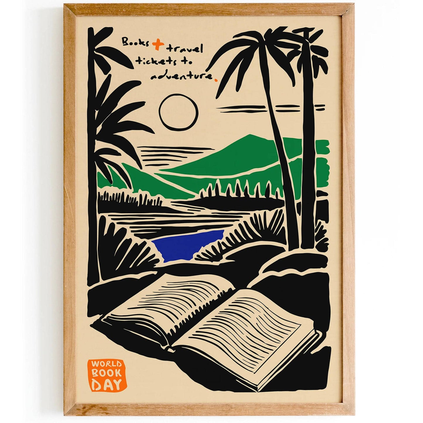 Book & Travel Lovers Art Print – Literary Adventure Wall Decor