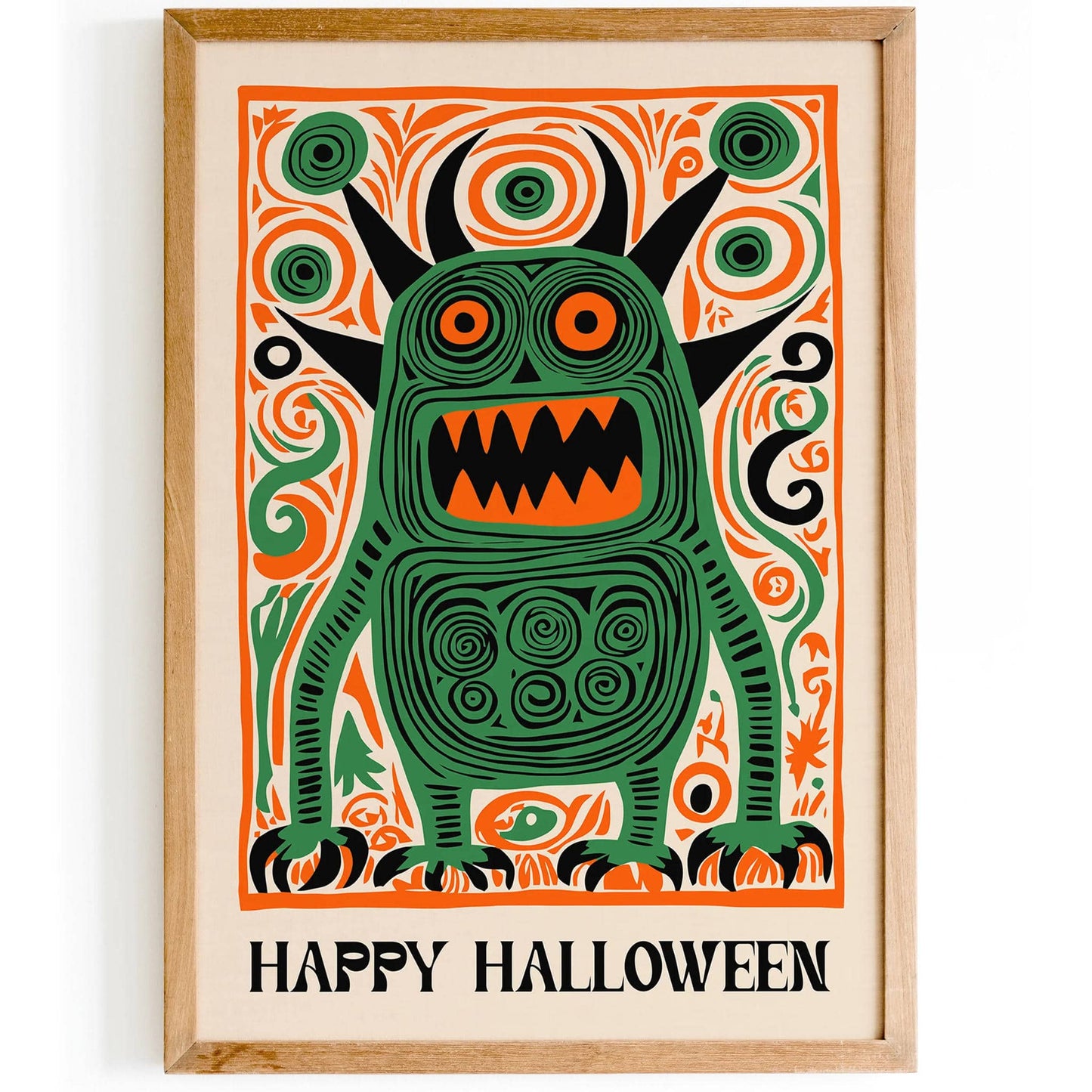 Happy Crazy Halloween 2024 Home Decor Art Print - HypeSheriff