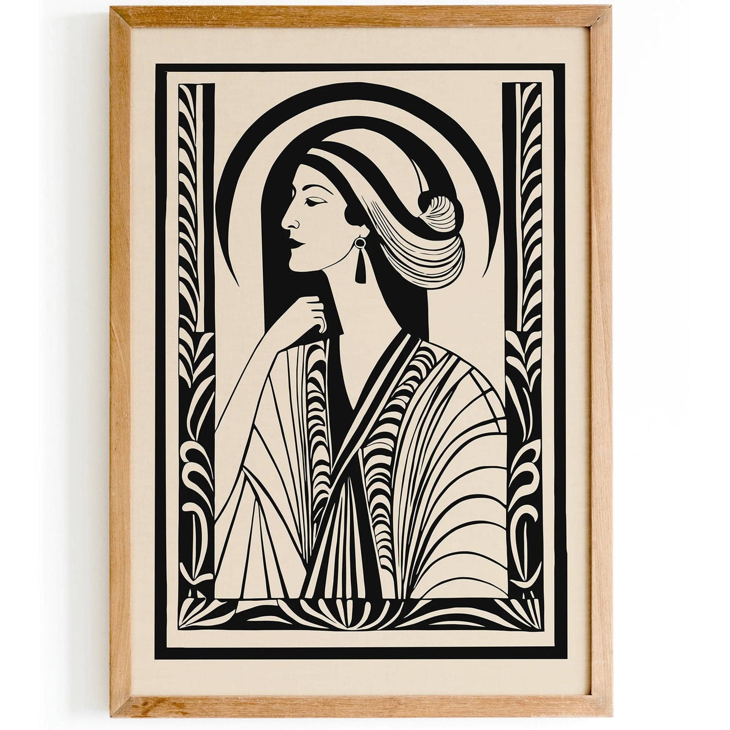 Art Deco Woman Portrait Art Print - HypeSheriff