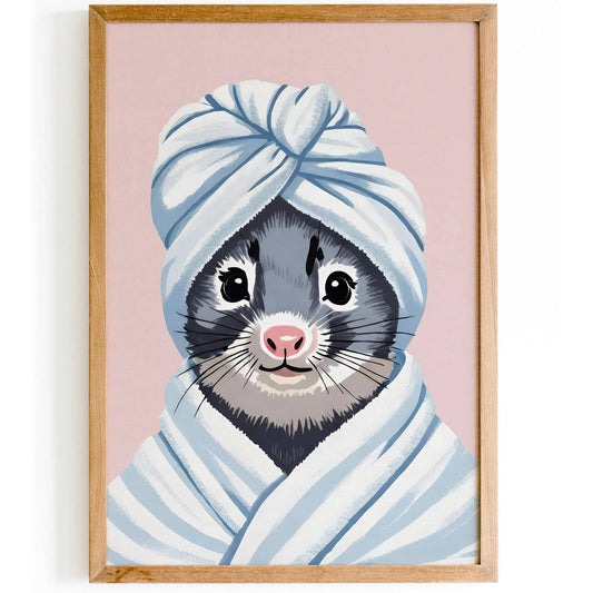 Cute Rat Spa Art Print - HypeSheriff