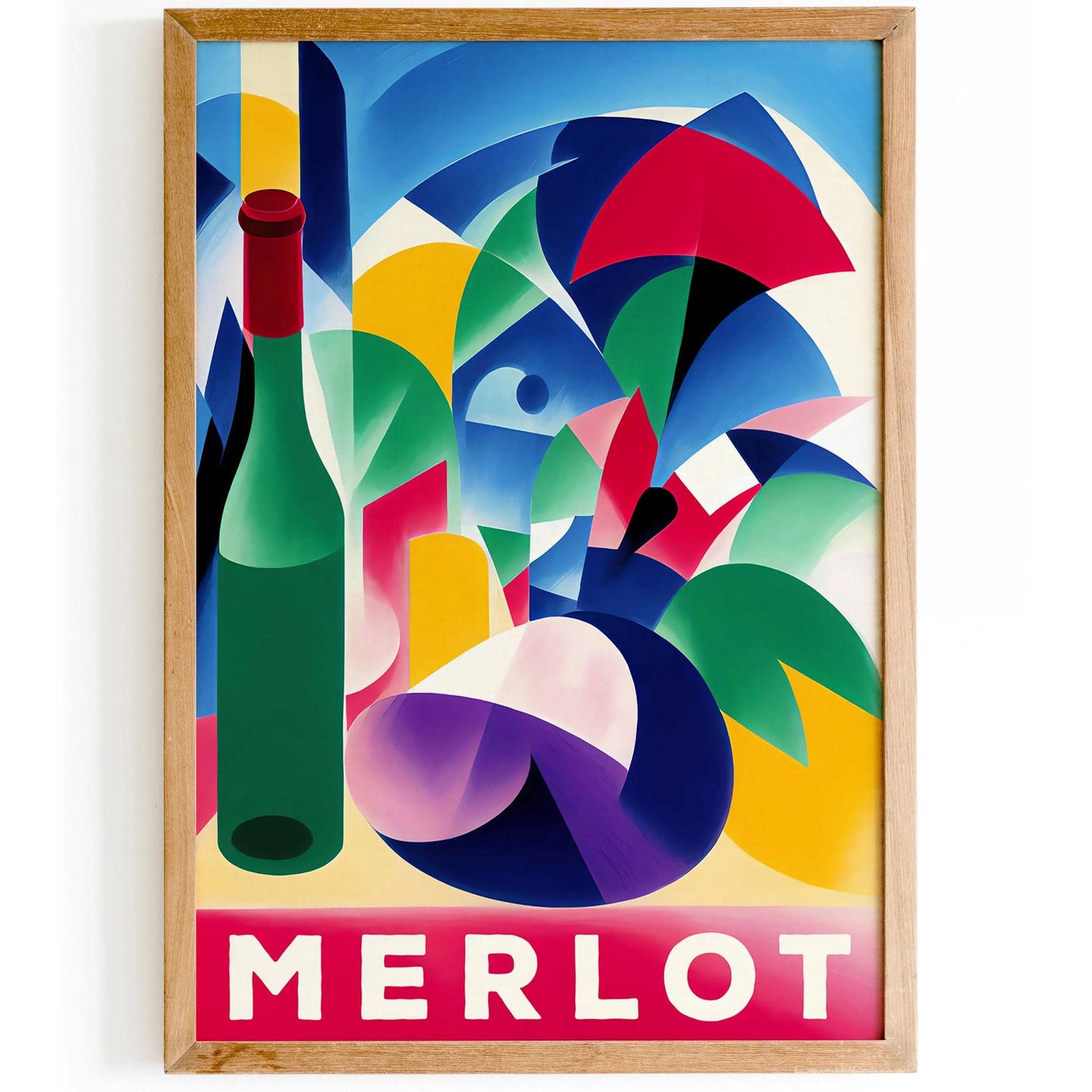 Merlot - Colorful Retro Wine Psoter - HypeSheriff