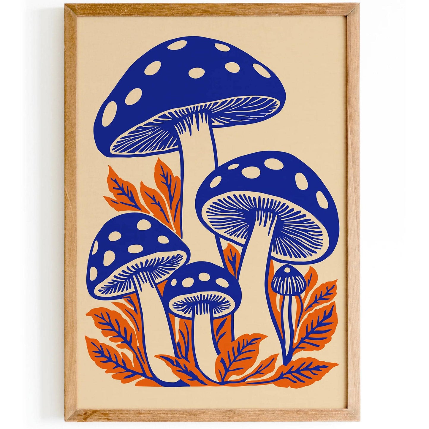 Blue Mushrooms Poster 2025