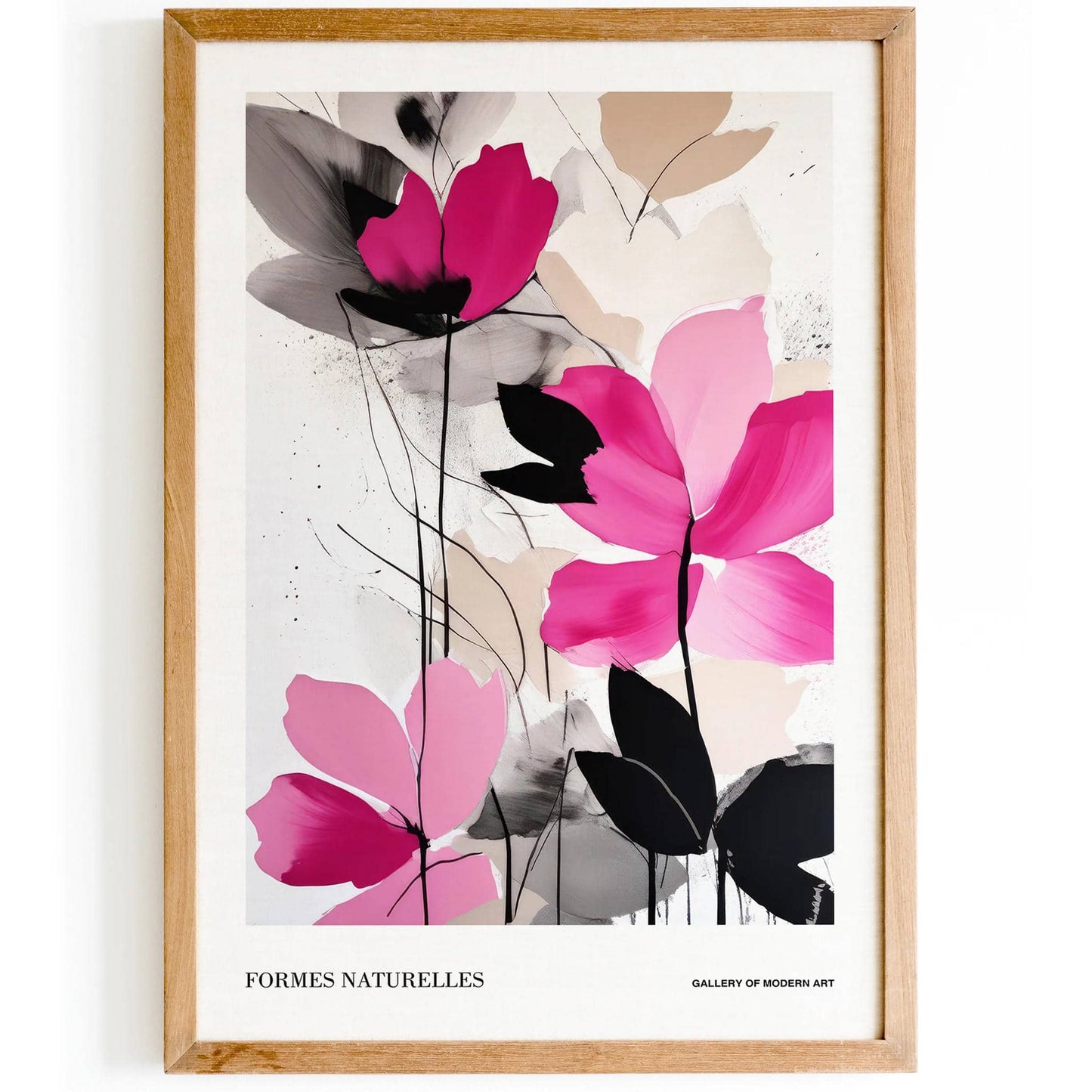 Floral Formes Naturelles Magenta Poster - HypeSheriff